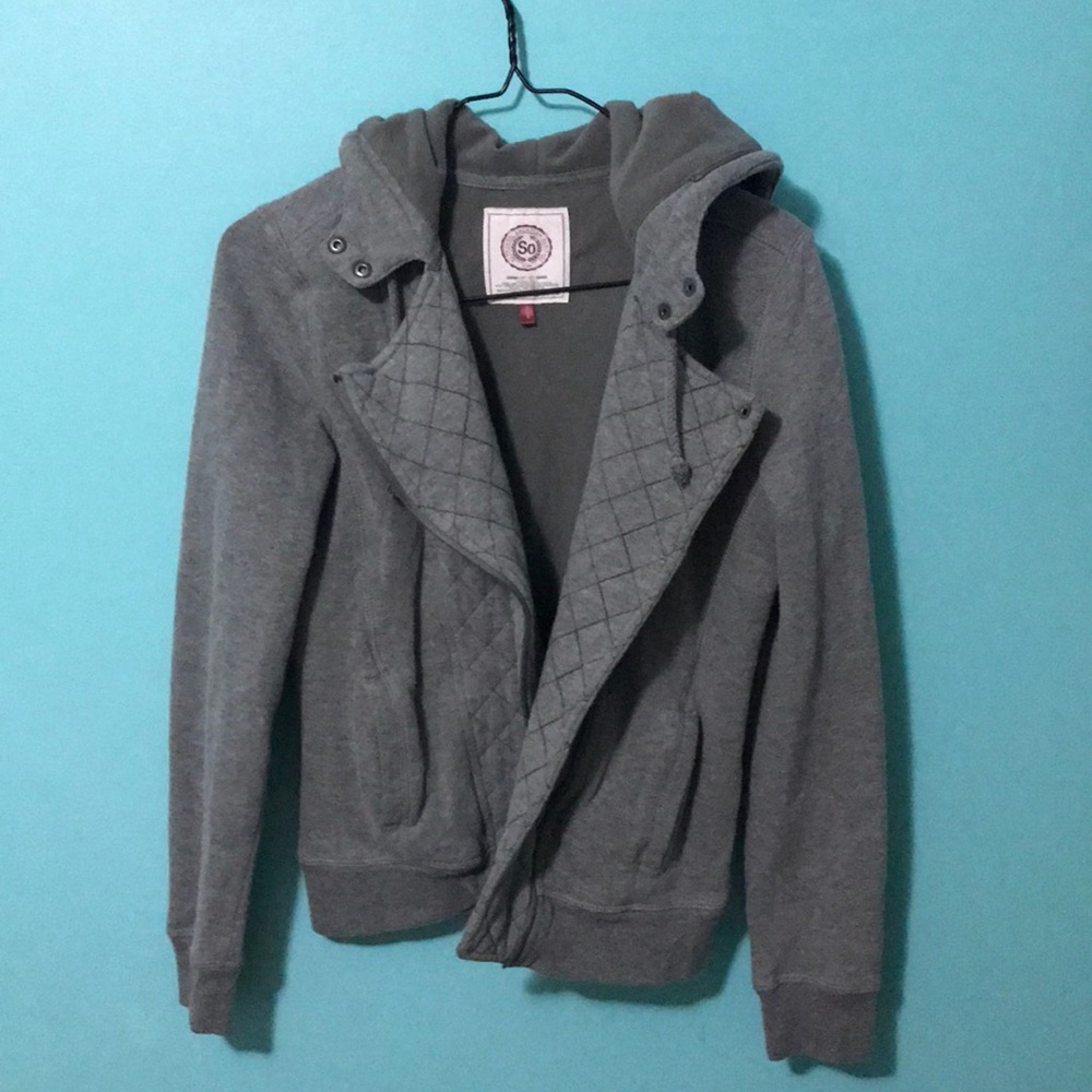 Gray casual jacket, polyester